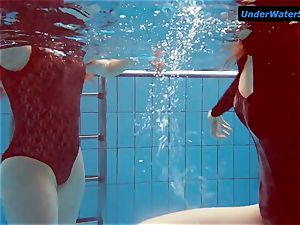 two red-hot teenagers underwater