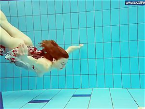 super-hot polish ginger-haired swimming in the pool